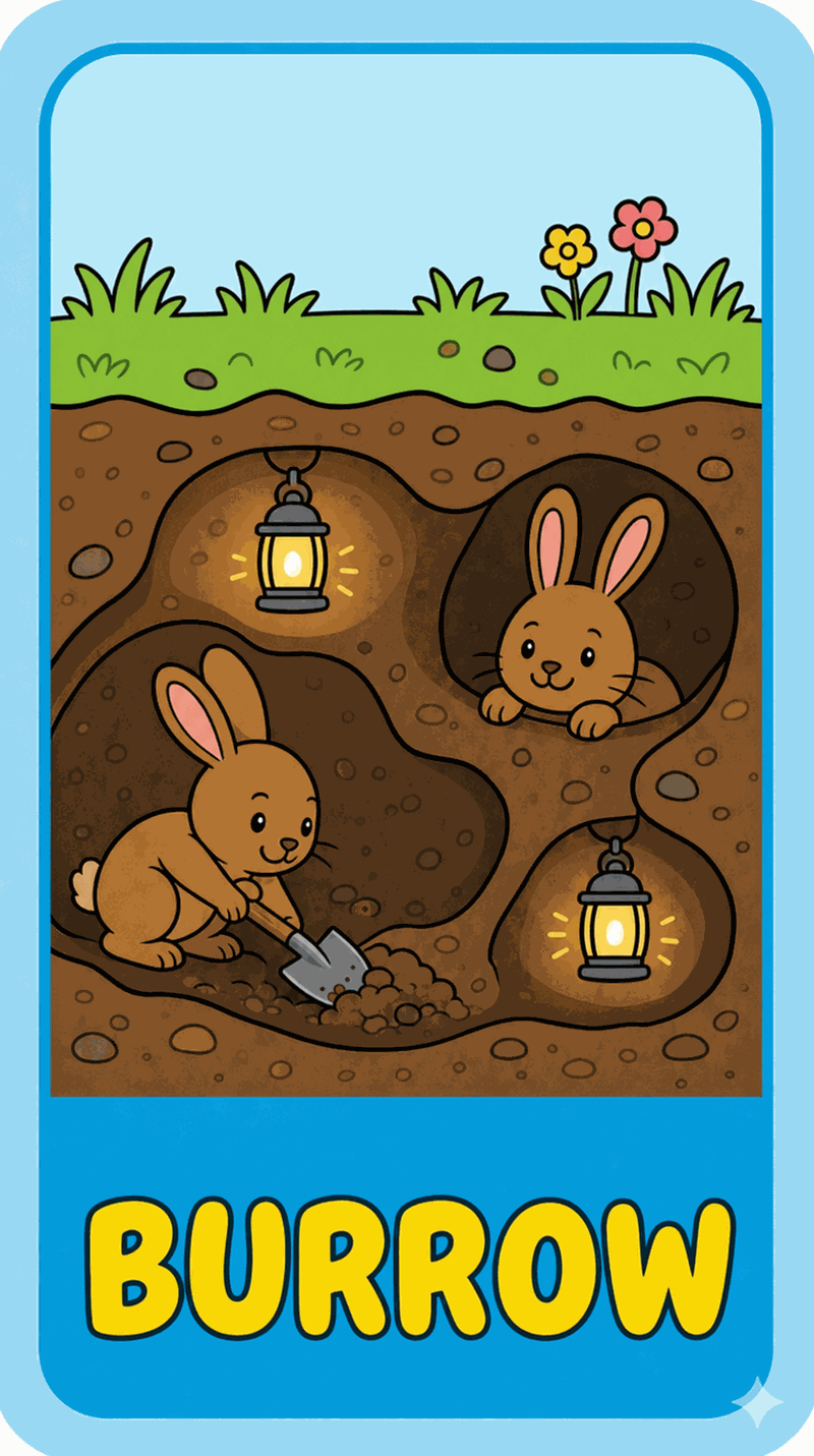 Burrow word card