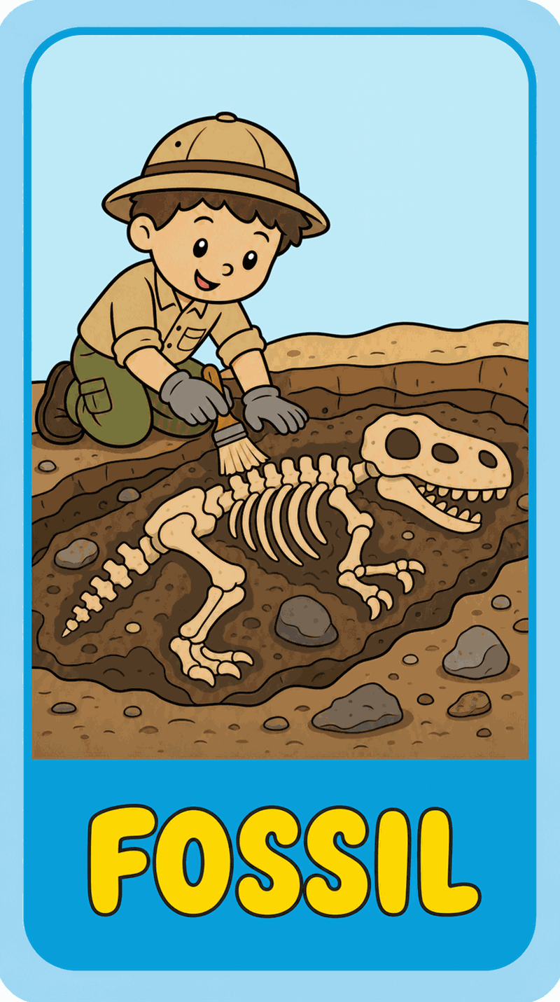 Fossil word card