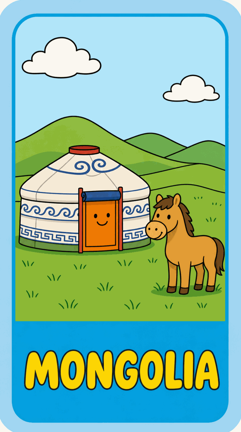 Mongolia word card